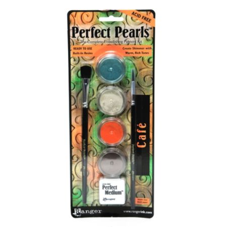 Ranger Perfect Pearls Complete Embellishing Pigment Kit, Caf&eacute;