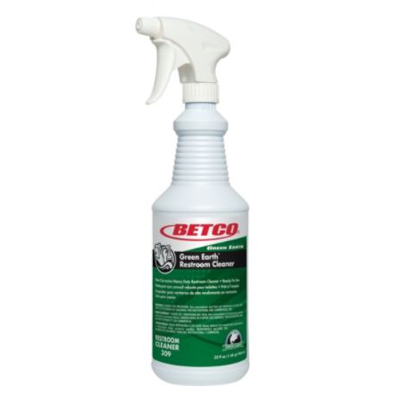 Betco&reg; Green Earth&reg; Ready-To-Use Restroom Cleaner, Mint, 1 Qt, Case Of 12 Bottles