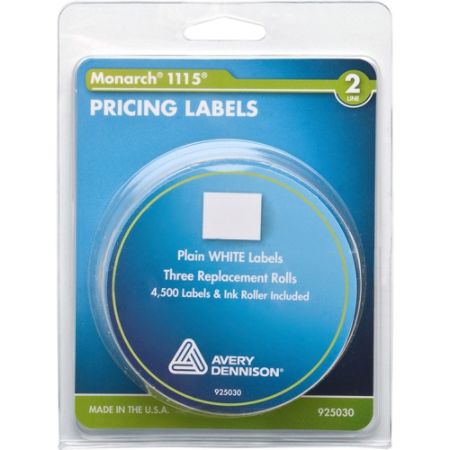 Monarch Pricemarker Labels - 4.11" Width x 3.14" Length - 3 / Roll - White - 3 / Pack