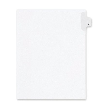 Kleer-Fax&reg; Individual Tab 100% Recycled Legal Exhibit Dividers, Side Tab, Letter Size, 9