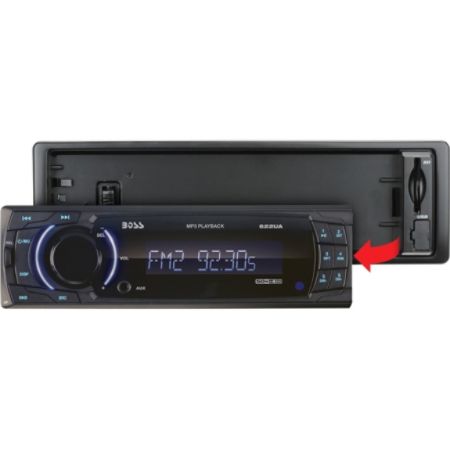 Boss Audio 622UA Single-DIN MECH-LESS Receiver, Detachable Front Panel, Wireless Remote