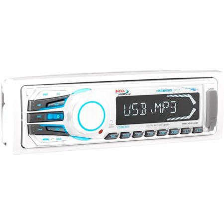 Boss Audio MR1308UAB Marine Single-DIN MECH-LESS Receiver, Bluetooth, Detachable Front Panel, Wireless Remote