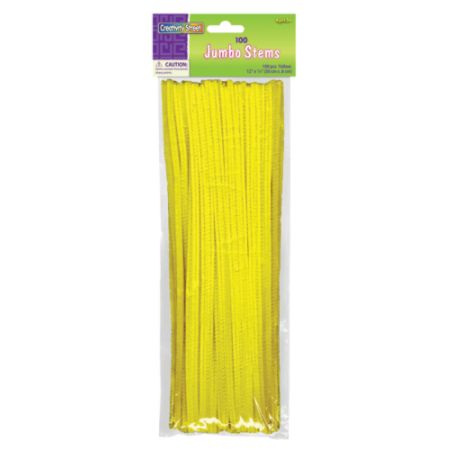 Chenille Kraft Yellow Jumbo Pipe Cleaners, Pack Of 100