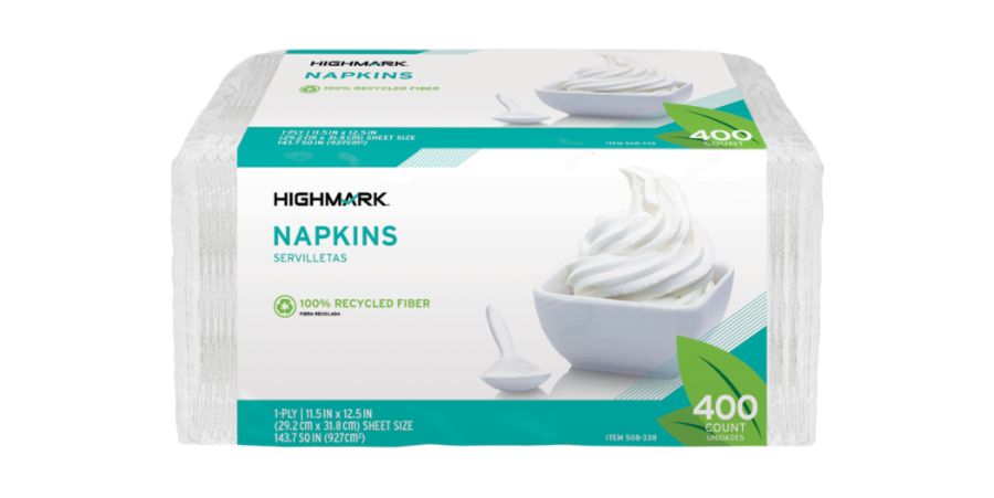 Highmark 100percent Recycled Paper Napkins 11
