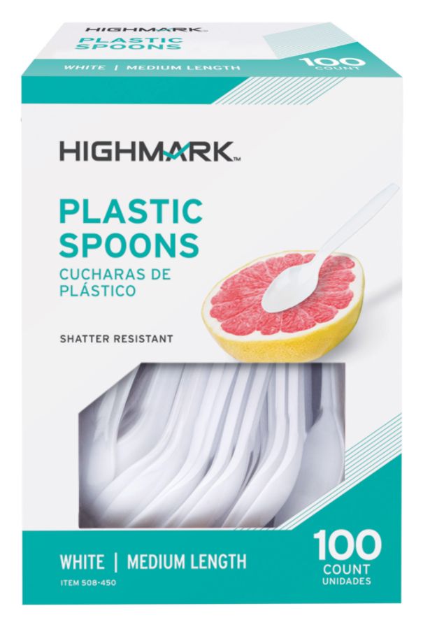 Highmark Medium Length Polystyrene Spoons Pack