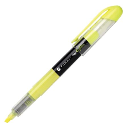 FORAY Liquid Ink Highlighters With Chisel Tips Yellow Pack Of 12 by