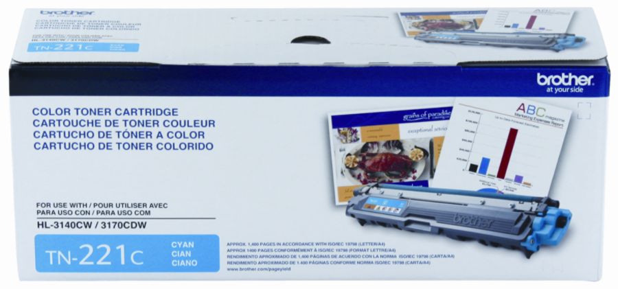 Brother TN 221C Cyan Toner Cartridge