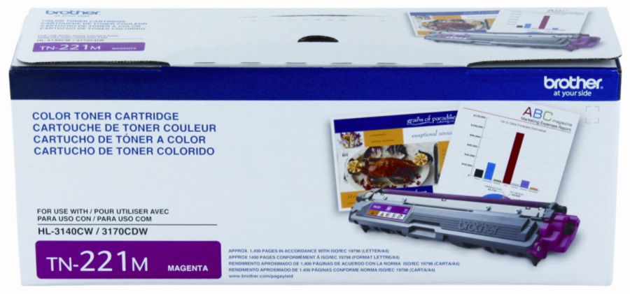 Brother TN 221M Magenta Toner Cartridge