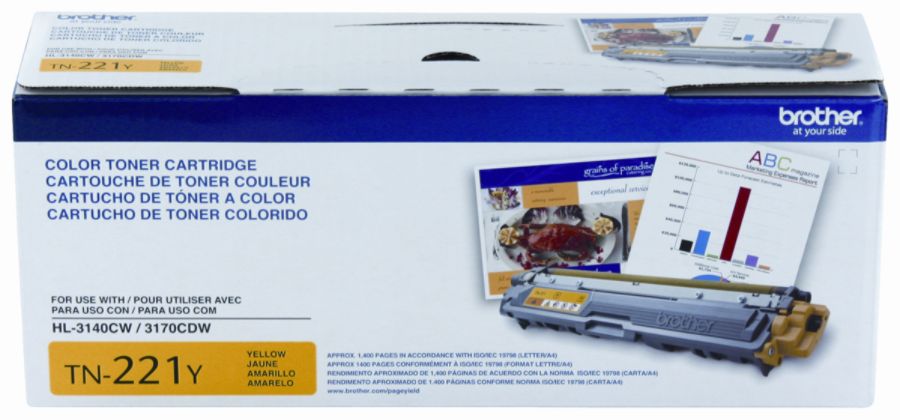 Brother TN 221Y Yellow Toner Cartridge