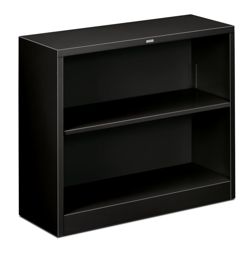 HON&reg; Brigade&reg; Steel Bookcase, 2 Shelves (1 Adjustable), 29"H x 34 1/2"W x 12 5/8"D, Black