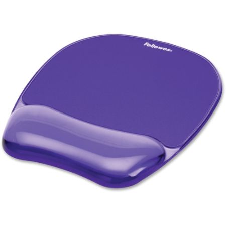 Fellowes&reg; Gel Crystals Mouse Pad With Wrist Rest, 1"H x 7.94"W x 9.25"D, Purple