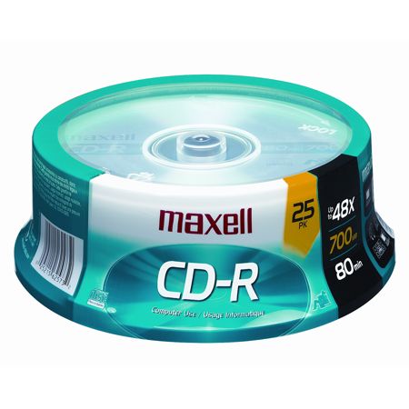 Maxell&reg; CD-R Media Spindle, 700MB/80 Minutes, Pack Of 25