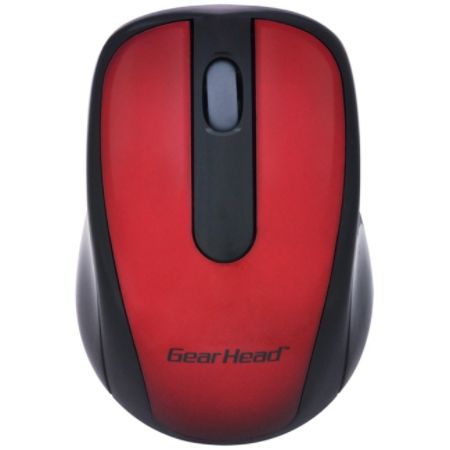 Gear Head&trade; Wireless Optical Nano Mouse, Red