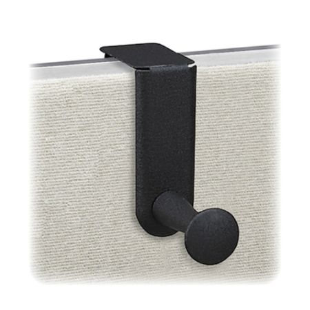 Quartet Single-Post Metal Garment Hook, 1 Hanger, 4 1/2", Black