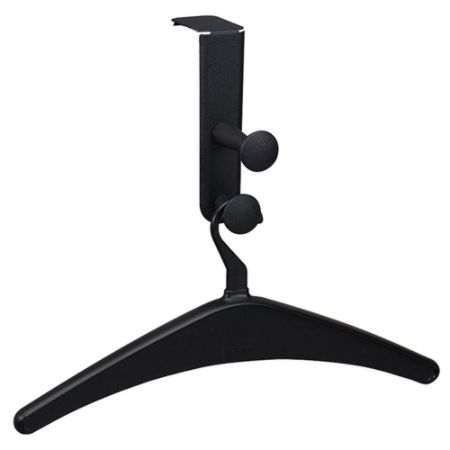 Quartet Double-Post Panel Garment Hook, 2 Hooks, 6 7/8", Black