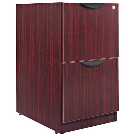 Alera&reg; Valencia Series 2-File Drawer Full Pedestal, 28"H x 16"W x 22"D, Mahogany