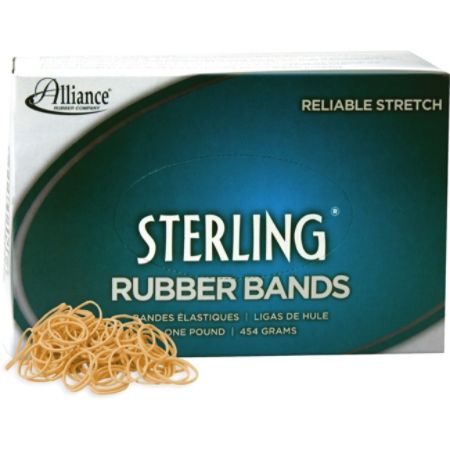 Alliance Sterling Rubber Bands, Size #10 - Size: #10 - 1.25" Length x .063" Width - 1 Lb. Box, Natural Crepe