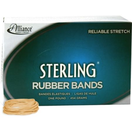 Alliance Sterling Rubber Bands, #14 - Size: #14 - 2" Length x 0.063" Width, - 1 lb. Box - Natural Crepe