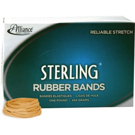 Alliance Sterling Rubber Bands, #31 - Size: #31 - 2.5" Length x 0.063" Widths - 1 lb Box - Natural Crepe