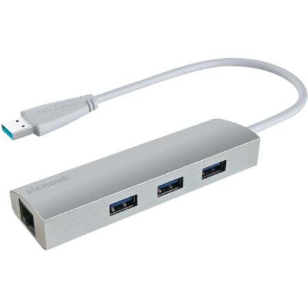 DIAMOND 3-port USB Hub with Gigabit Ethernet Port