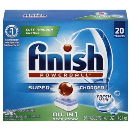 Finish&reg; Powerball Dishwasher Detergent Tabs, Fresh Scent, Box Of 20