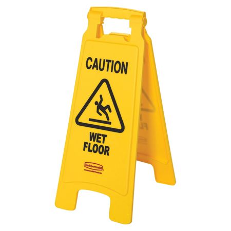 Rubbermaid&reg; Caution Wet Floor Safety Sign, 25" x 11", Yellow