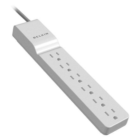 Belkin&reg; Home/Office Series Surge Protector, 6 Outlets, 10' Cord, 700 Joules, White