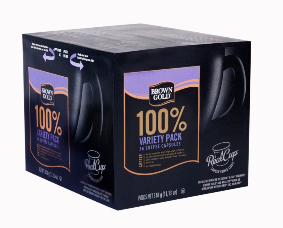 Brown Gold Single Origin Variety Pack, 13.33 Oz., Box Of 36