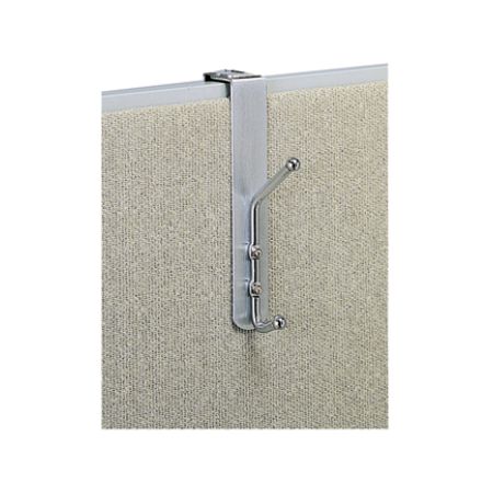 Safco&reg; Over-The-Panel Coat Hook, 8 1/2"H x 1 1/2"W x 4 1/4"D, Silver
