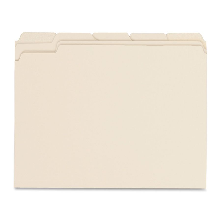 Sparco 1/5-Cut Manila File Folders, Letter Size, Manila, Box Of 100