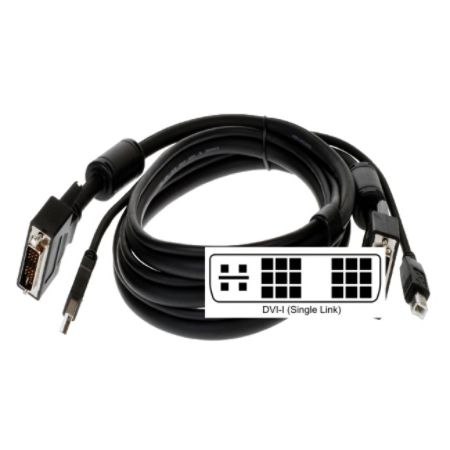 Connectpro 15-ft 2-in-1 DVI-I/USB KVM Cable