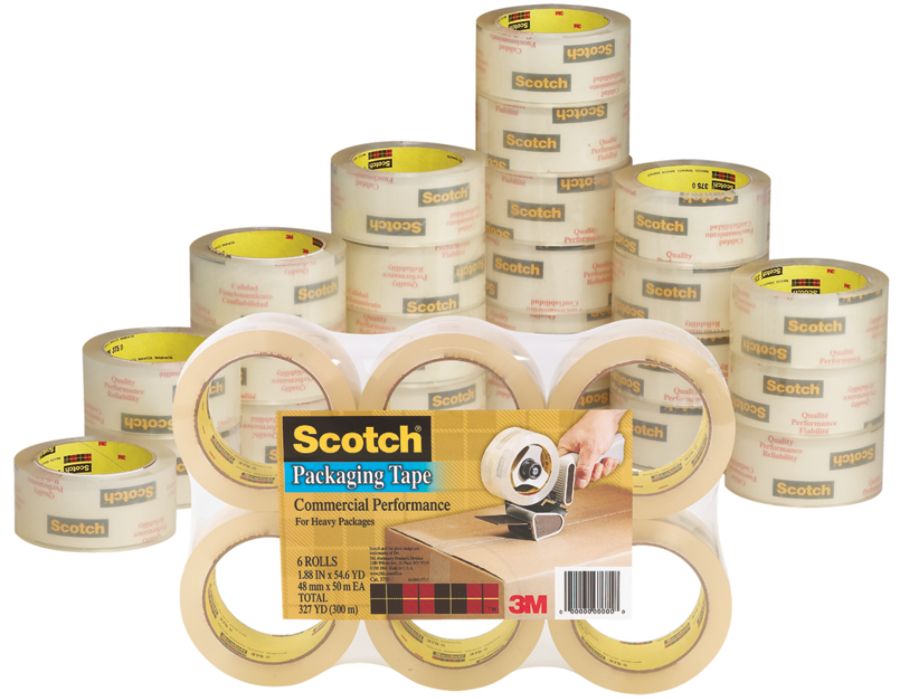 Scotch&reg; 3750 Commercial Performance Packaging Tape, 1 7/8" x 54.6 Yd., Clear, Pack Of 48