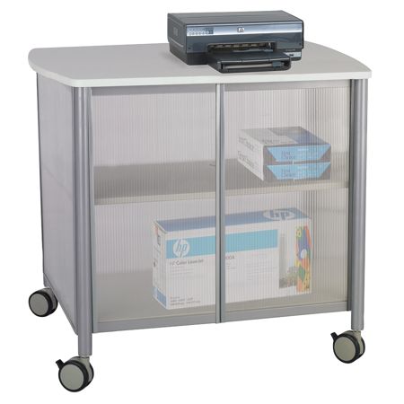 Safco&reg; Impromptu Machine Stand, With Doors, 30 3/4"H x 34 3/4"W x 25 1/2"D, Gray