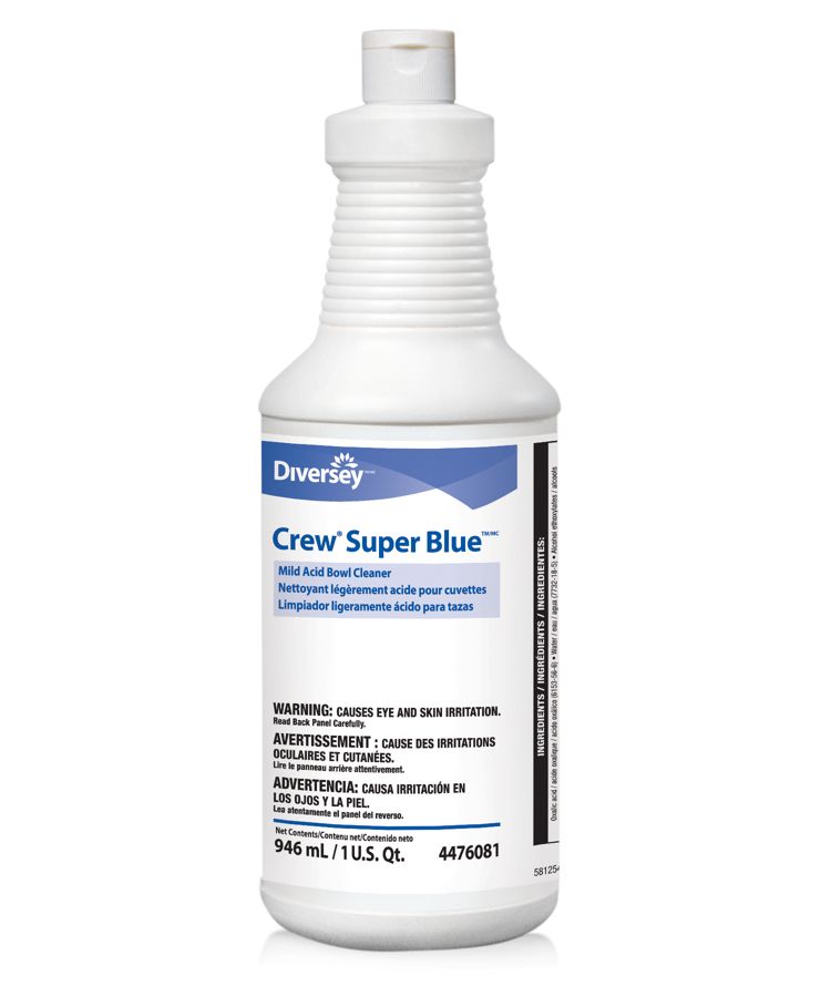 Johnson Diversey Crew&trade; Super Blue Mild Acid Bowl Cleaner, 32 Oz.