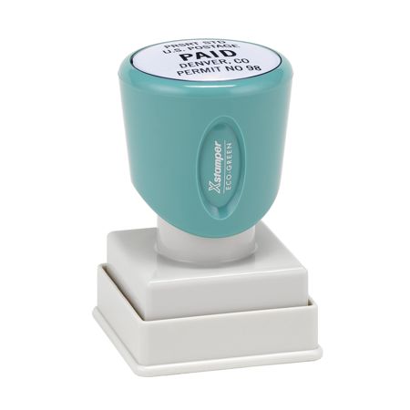 ECO-GREEN Xstamper&reg; Pre-Inked Small Monogram/Logo Stamp, N56 Square, 58% Recycled, 1" x 1" Impression