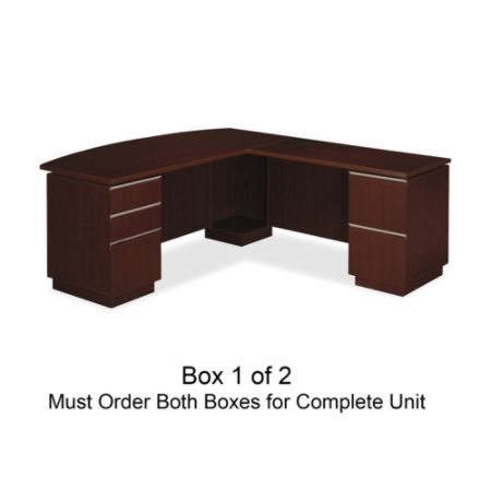 BBF Milano2 Right L-Desk, 30"H x 71 1/8"W x 29 5/8"D, Harvest Cherry, Standard Delivery Service, Box 1 Of 2