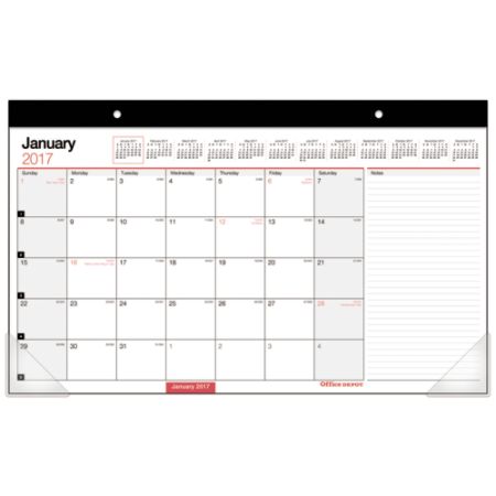 Office Depot Brand Monthly Desk Pad Calendar 17 x 10 30percent Recycled