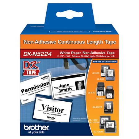 Brother&reg; DK-N5224 Black-On-White Tape, 2.13" x 100'