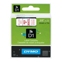 DYMO&reg; D1 1761281 Red-On-White Tape, 0.5" x 23'