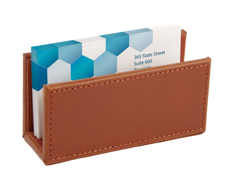 Realspace Leatherette Business Card Holder Tan by Office Depot & OfficeMax