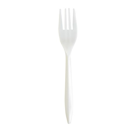 Genuine Joe Dixie Heavy/Medium-Weight Polypropylene Forks, White, Box Of 1,000