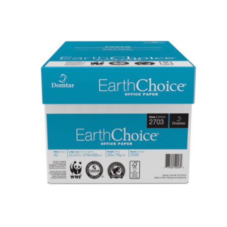 Domtar EarthChoice&reg; Office Paper, 11" x 17", 20 Lb, FSC Certified, 500 Sheets Per Ream, Case Of 5 Reams