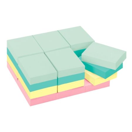 Post-it&reg; 1 1/2" x 2" Notes, Pastel Collection, 100 Sheets Per Pad, Pack Of 24 Pads