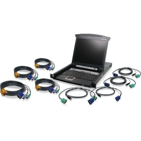 Iogear 8-Port 17'' LCD Combo KVM Switch with Cables