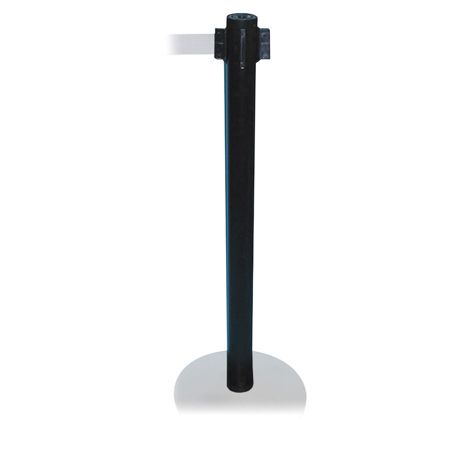 Tatco Adjusta-Tape Black Crowd Control Stanchions, 40"H, Black, Box Of 2