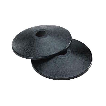 Tatco Adjusta-Tape Crowd Control Stanchion Bases, 14"Diameter, Black, Box Of 2