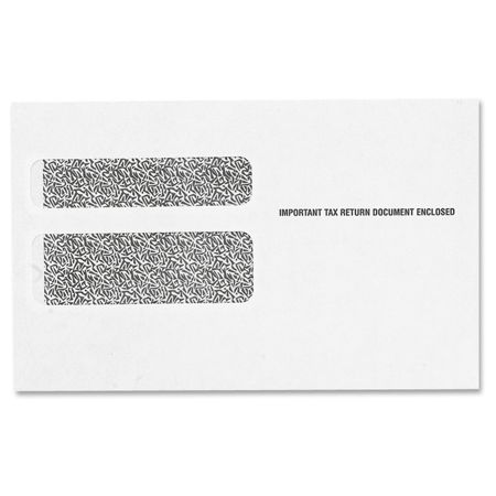 TOPS W-2 Form Double Window Envelope - Double Window - 9" x 5.63" - 24 lb - Wove - 50 / Pack - White