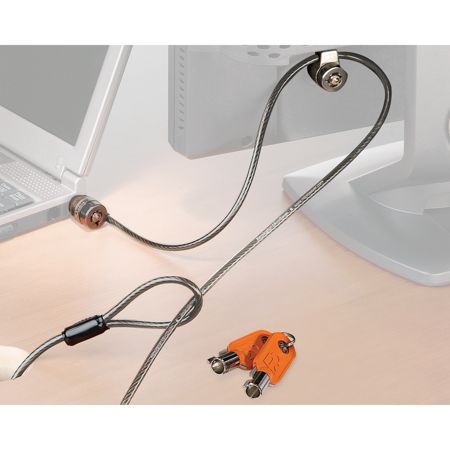 Kensington&reg; Twin Microsaver&reg; Security System, 7' Cable, 2 Locks