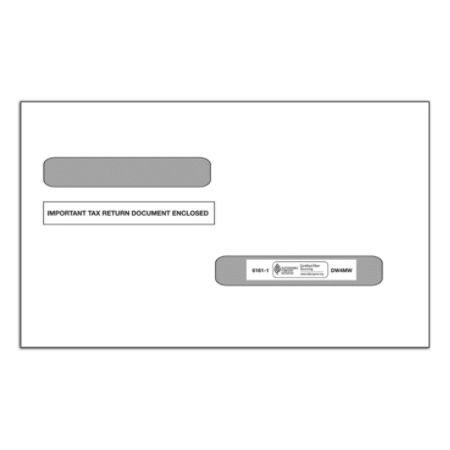 ComplyRight Tax Envelopes, Double Window, For W-2 Form 5216 And 1099-R Form 5175, 5 5/8" x 9", White, Pack Of 100