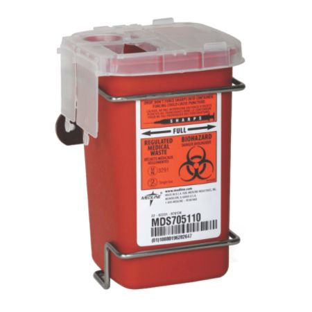 Medline Multipurpose Biohazard Sharps Containers, 12 Quarts, 24" x 20" x 29 7/16", Red, Case Of 12